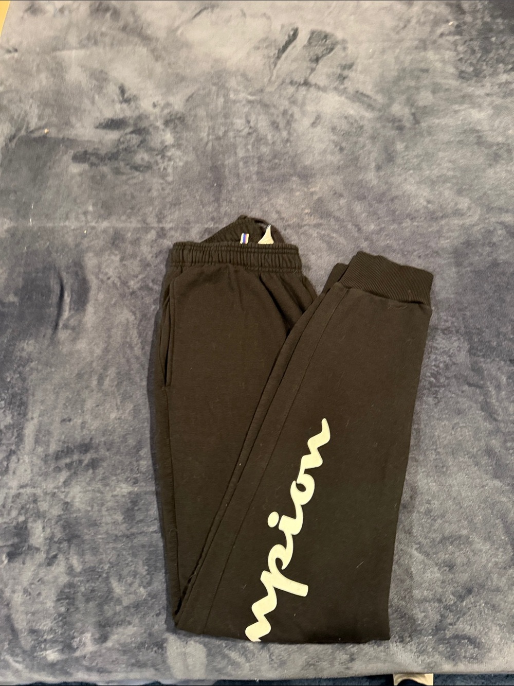 Champion Kids Black Joggers with White Script Logo